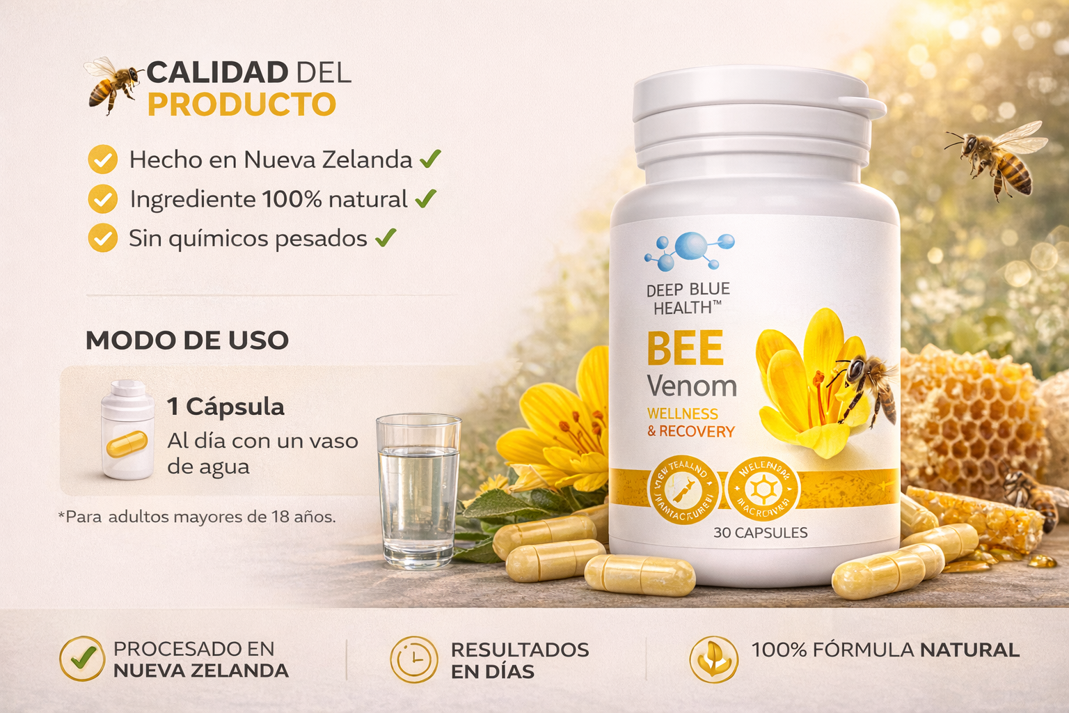 BEE VENOM EN CÁPSULAS 30