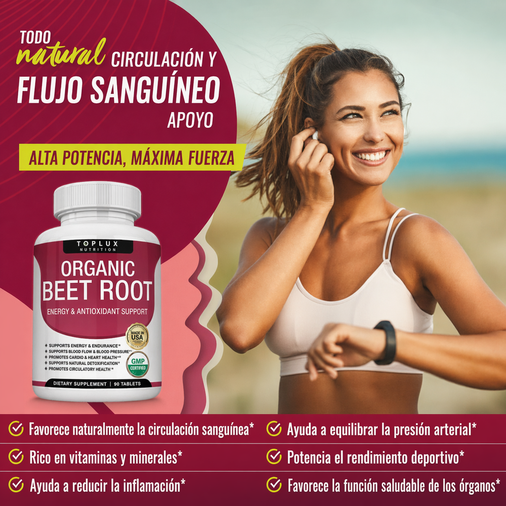 Toplux Nutrition® Organic Beet Root + Oxido nitrico