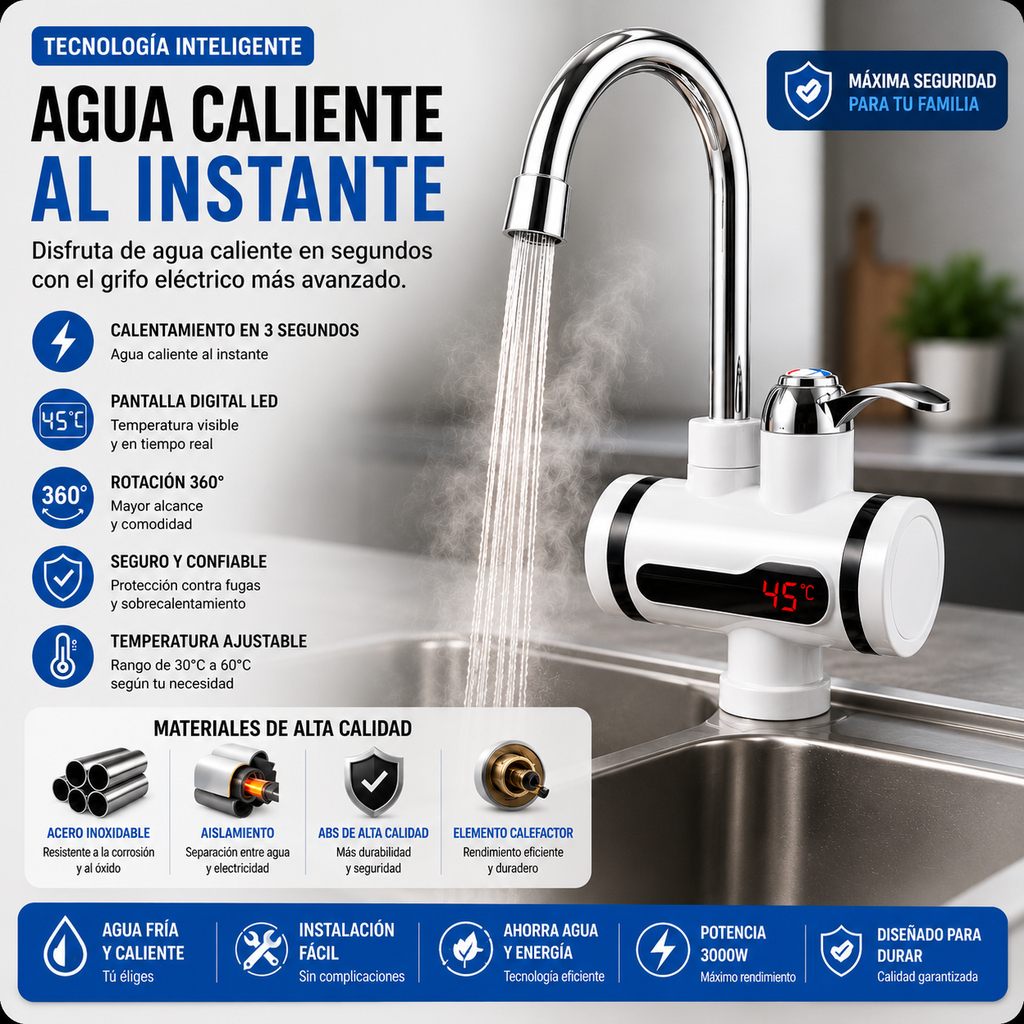 ThermoFlow™  agua caliente en segundos